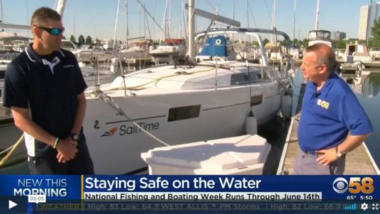 Video still of SailTime Milwaukee safety interview