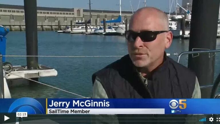 Video still of Jerry McGinnis interview on CBS San Francisco