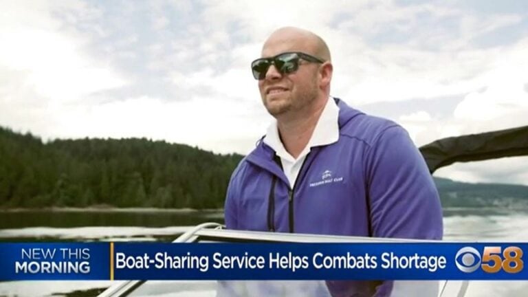 Video still of SailTime service story on CBS 58