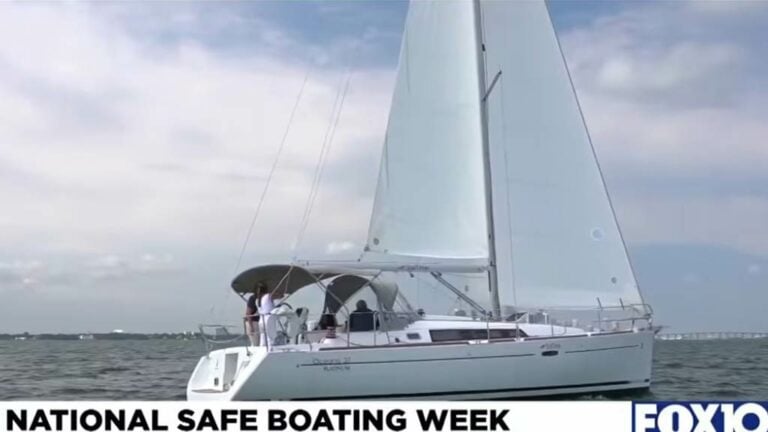 Video still of national safe boating week story on Fox 10