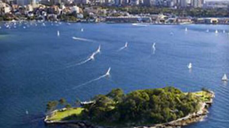 Aerial view of the harbor in Sydney, Australia