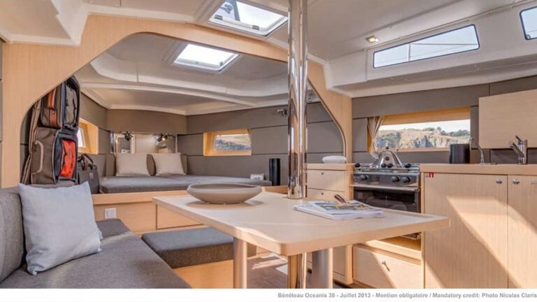 Beneteau Oceanis 38 interior galley and cabin