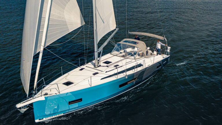 Beneteau Oceanis 40.1 Madras under sail from above