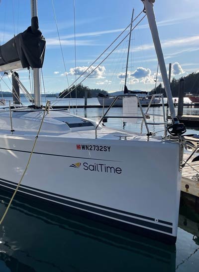 SailTime sailboat at dock