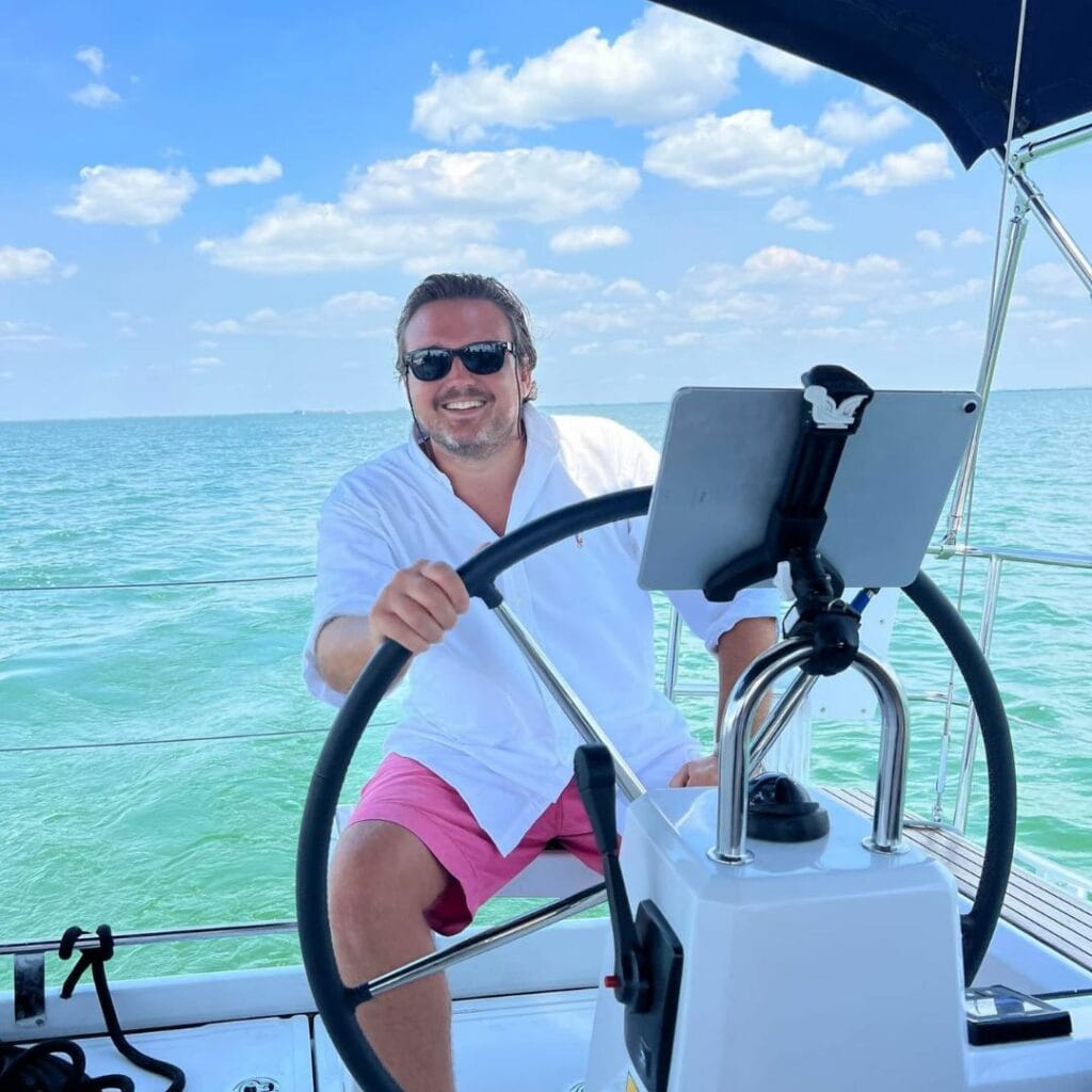 A SailTime Southwest Florida member enjoying his time on the water.